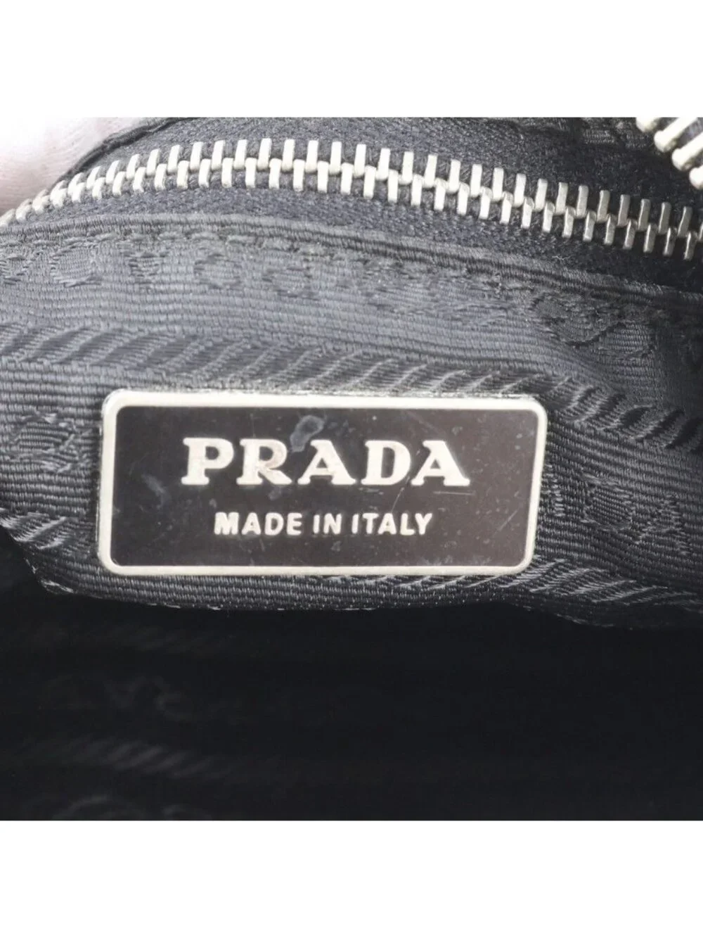 Prada Tessuto Nylon Triangle Logo Leather Shoulder Bag Crossbody Messenger Black